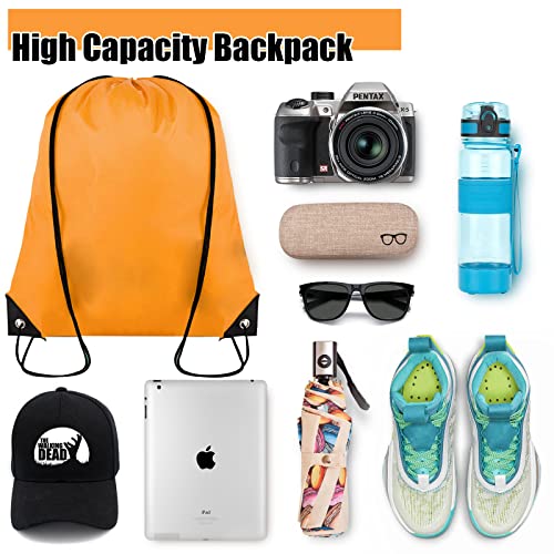 60 Pcs Drawstring Backpack Bulk 16.5x13.4in with 20 Colors - Versatile Nylon Bags