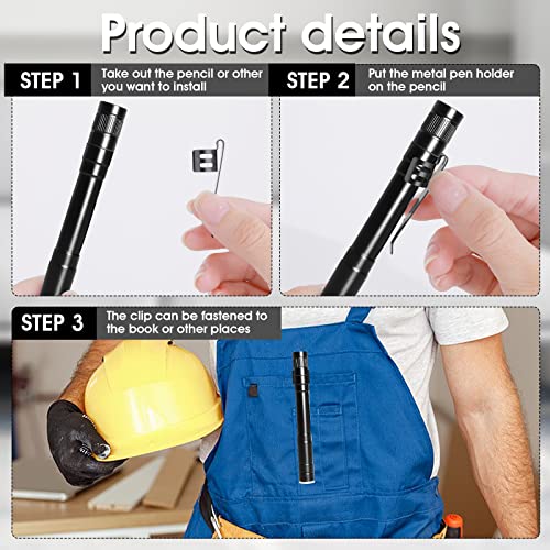 20 Pack Removable Pocket Clips for Flashlights & Pens