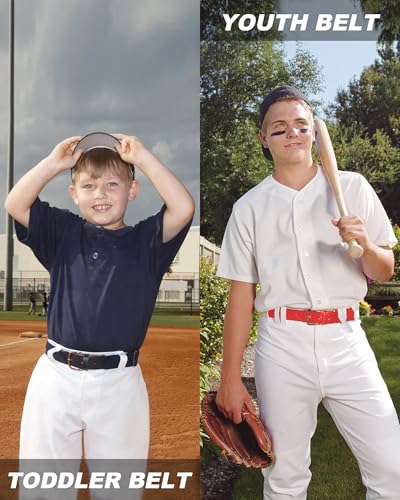QBK Toddler Youth Baseball Softball Belt Black Adjustable 1 Pack for Boys Girls