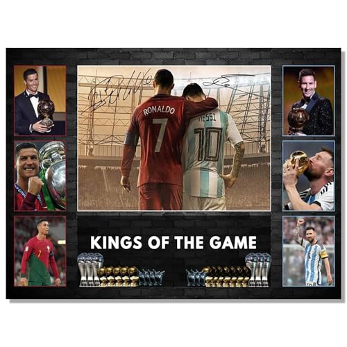 Messi & Ronaldo Signed Poster - Unframed 12"L x 16"W for Kids