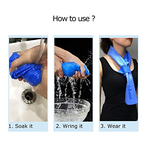 PVA Cooling Towel Set - Instant Chill Scarf for Sports - Blue & Pink