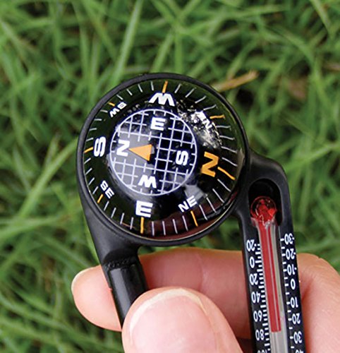 TempaComp Ball Compass & Thermometer Carabiner - Clip-On Accessory