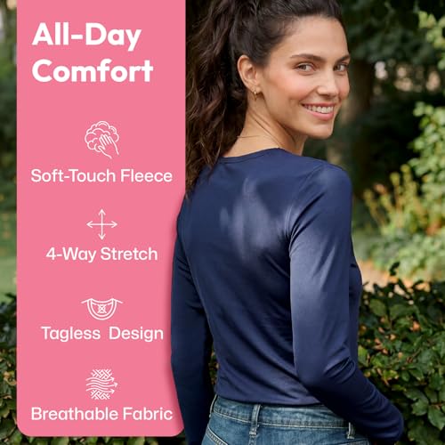 Fleece Lined Thermal Underwear Set for Women - Long Johns & Top