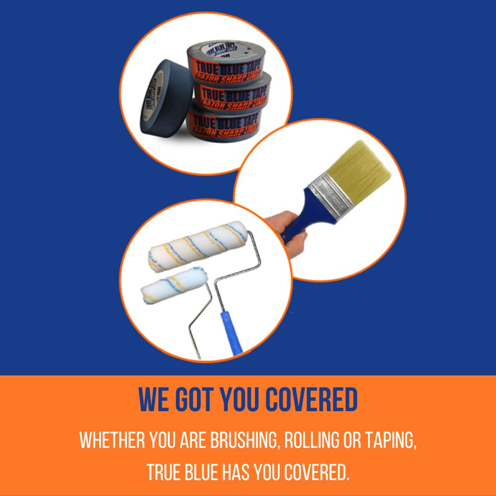 True Blue 18" Professional Paint Roller Covers, 18 Inch, Best for All Types of Painting Surfaces, Refill Bulk Pack (12, 3/8" Nap)