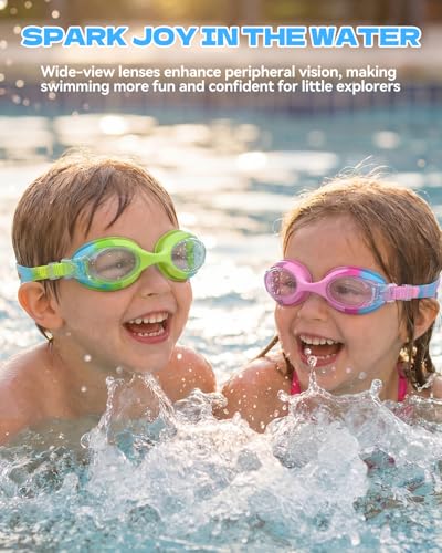 Aegend Kids Swimming Goggles Pink 3-8 Years Anti-UV Leak-Resistant Pack of 1