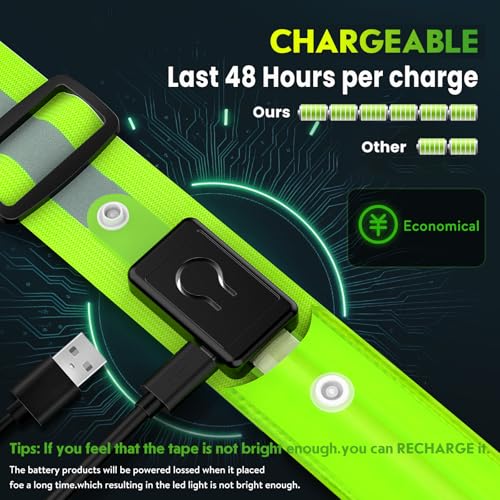 Rechargeable LED Reflective Sash - High Visibility Safety Gear for Night Walking, Running, Biking