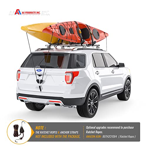 J-Bar Roof Rack Carrier with 16 Ft Ratchet Straps - Black