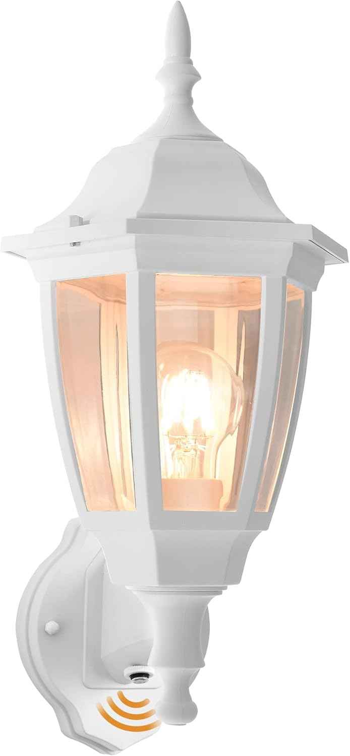 Outdoor Wall Light with Dusk to Dawn Sensor - 2-Pack LED Lanterns for Porch & Garage