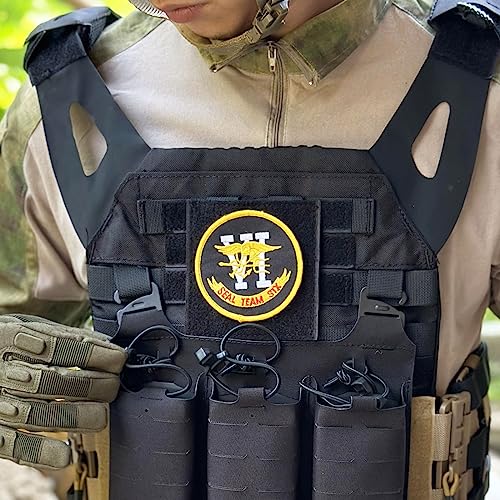 Molle Patch Panel - Hook & Loop Tactical Badge Holder 2-Pack Black 4"x4"