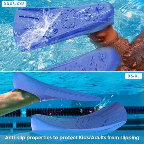 Gintenco Swim Fins for Adults & Kids, Training Fins - Light Blue, Size L