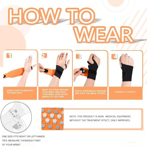 Wrist Brace for Carpal Tunnel Pain Relief - Ultra-Thin Elastic Support - Fits Both Wrists
