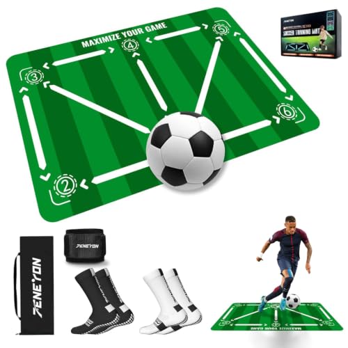 Peneyon Soccer Training Mat 47 x 31 in – Court Size, Non-Slip Indoor Practice & Agility