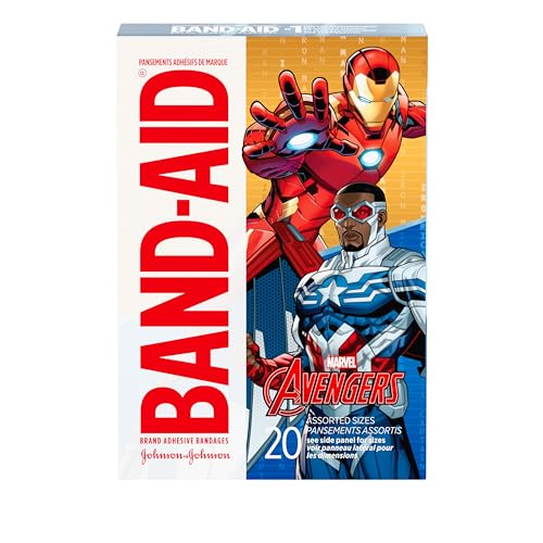 Marvel Avengers Adhesive Bandages for Kids - Assorted Sizes, 20 Count