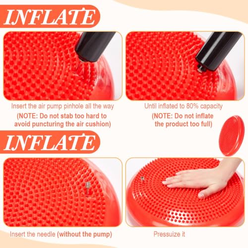 Libima 4 Pcs Wiggle Seat Cushions for Kids - Inflated Balance Discs in Vivid Color