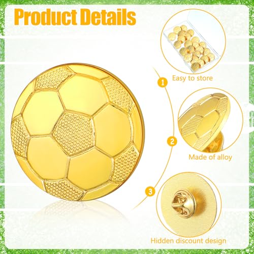 24 Pcs Soccer Chenille Lapel Pins - Team & Student Awards