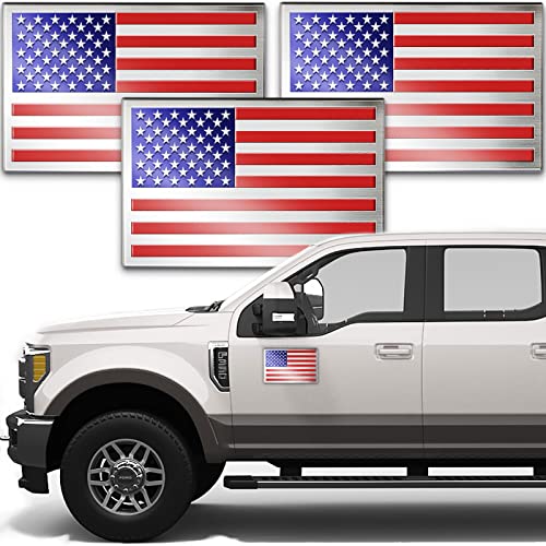 3D Embossed American Flag Car Stickers - 5" x 3" Classic 3 Pack