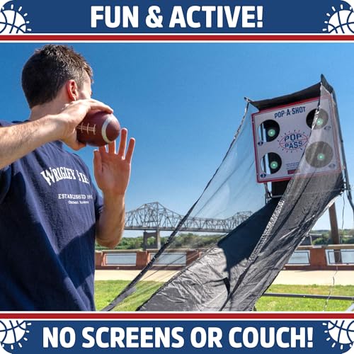 Electronic Football Toss Game - Portable Tailgate Fun with 4 Mini Footballs