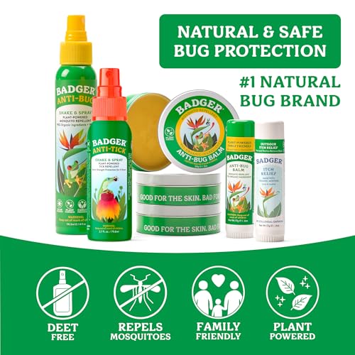Badger Travel Size Tick Repellent Spray, DEET-Free, Non-Toxic, 2.7 fl