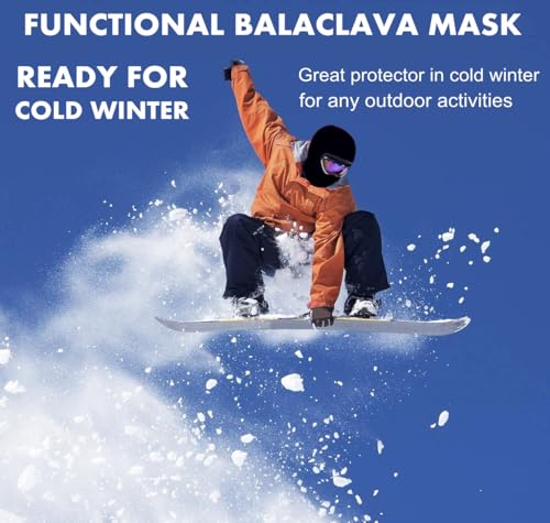 Balaclava Ski Mask - Multi-Use Full Face Neck Cover - Black