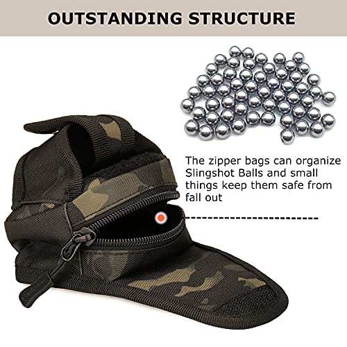 SunForMorning Tactical Slingshot Ball Pouch with MOLLE Black