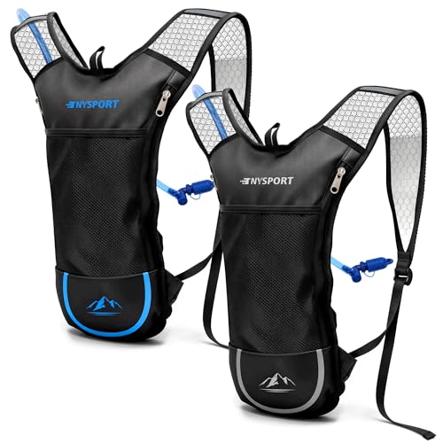 Lightweight Hydration Backpack 2 Pack with 2L Bladder - Black