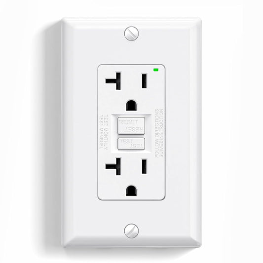GFCI Outlet 15 Amp - Self-Test Electrical Receptacle with LED Indicator, 10 Pack