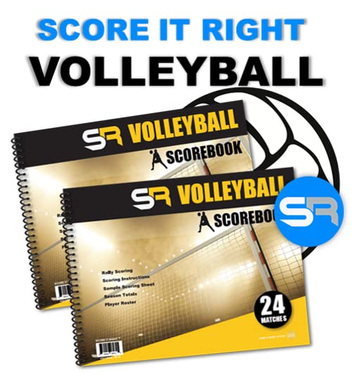 Volleyball Scorebook – 24 Match Spiral Notebook with Roster & Stats