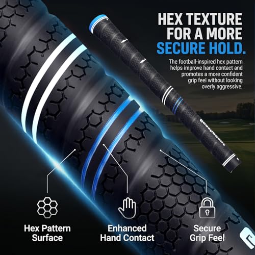 Midsize Golf Grips 13 Pack with Advanced Surface Texture - Blue