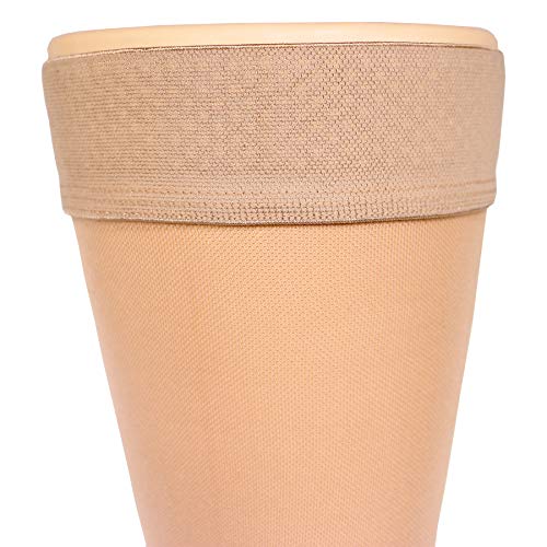 NuVein Beige Medium Support Compression Stockings 15-20 mmHg Thigh Length Open Toe