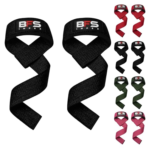 Weightlifting Straps with Neoprene Padding - Black