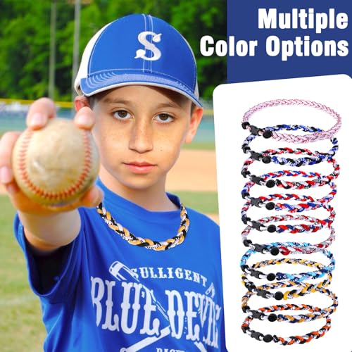Pack of 12 Baseball Necklaces - 18 Inch Multi-Color Rope Design