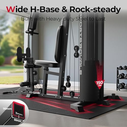 Multifunctional Home Gym Station with Leg Press - Black