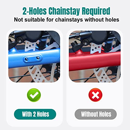 DACKZZM Bicycle Kickstand for Mountain & Road Bikes - Adjustable Rear-Mount, 18mm Hole Spacing, Aluminum Alloy, Model: Kickstand