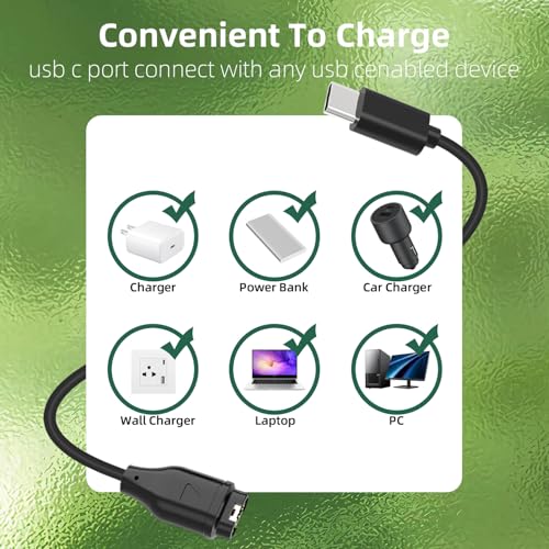 USB-C Charging Cable for Garmin Fenix 8, 7, 6, 5 - 3.3FT