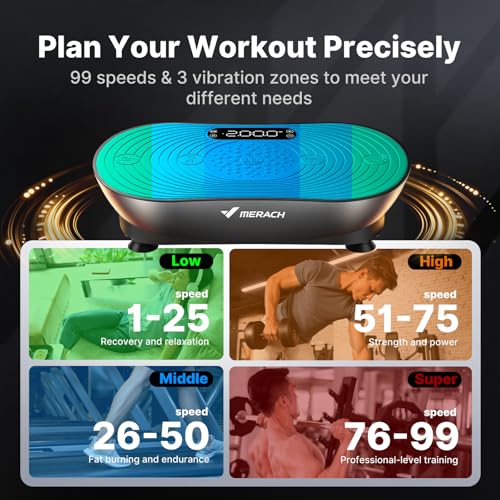 Vibration Plate Exercise Machine with Touchscreen - Black