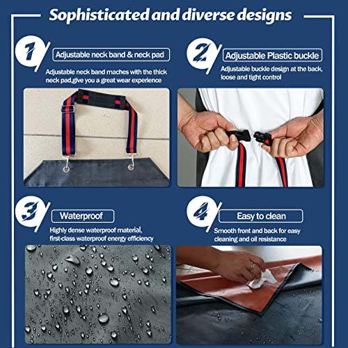 Thick Rubber Apron,Professional Waterproof Chemical Oil Resistant Aprons for Dishwashing,Dog Grooming,Butcher(1 pack)