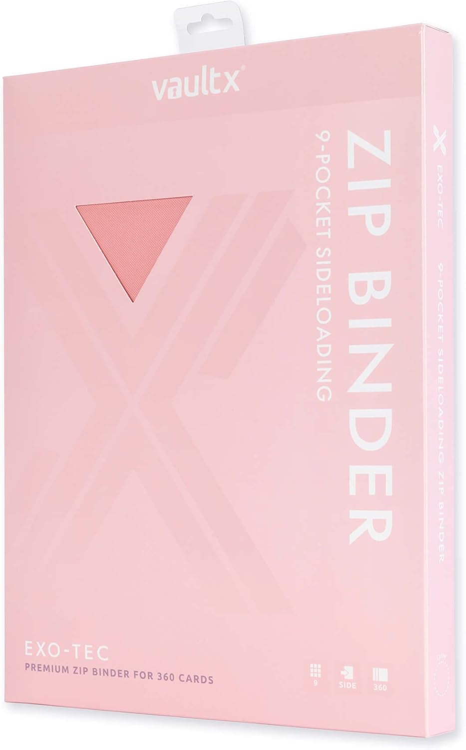 Vault X 9 Pocket Trading Card Binder - Premium Exo-Tec Material, Holds 360 Cards, Pink Color