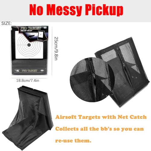 Portable Airsoft Target Trap with Mesh Catcher - 60 Sheets