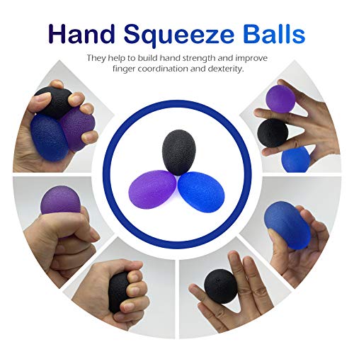 Silicone Squeeze Balls - 3-Piece Stress Relief & Grip Strength Set