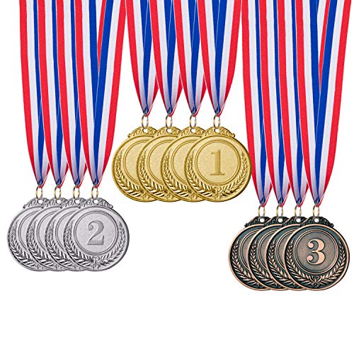 12 Piece Gold Silver Bronze Winner Medals Set for Competitions