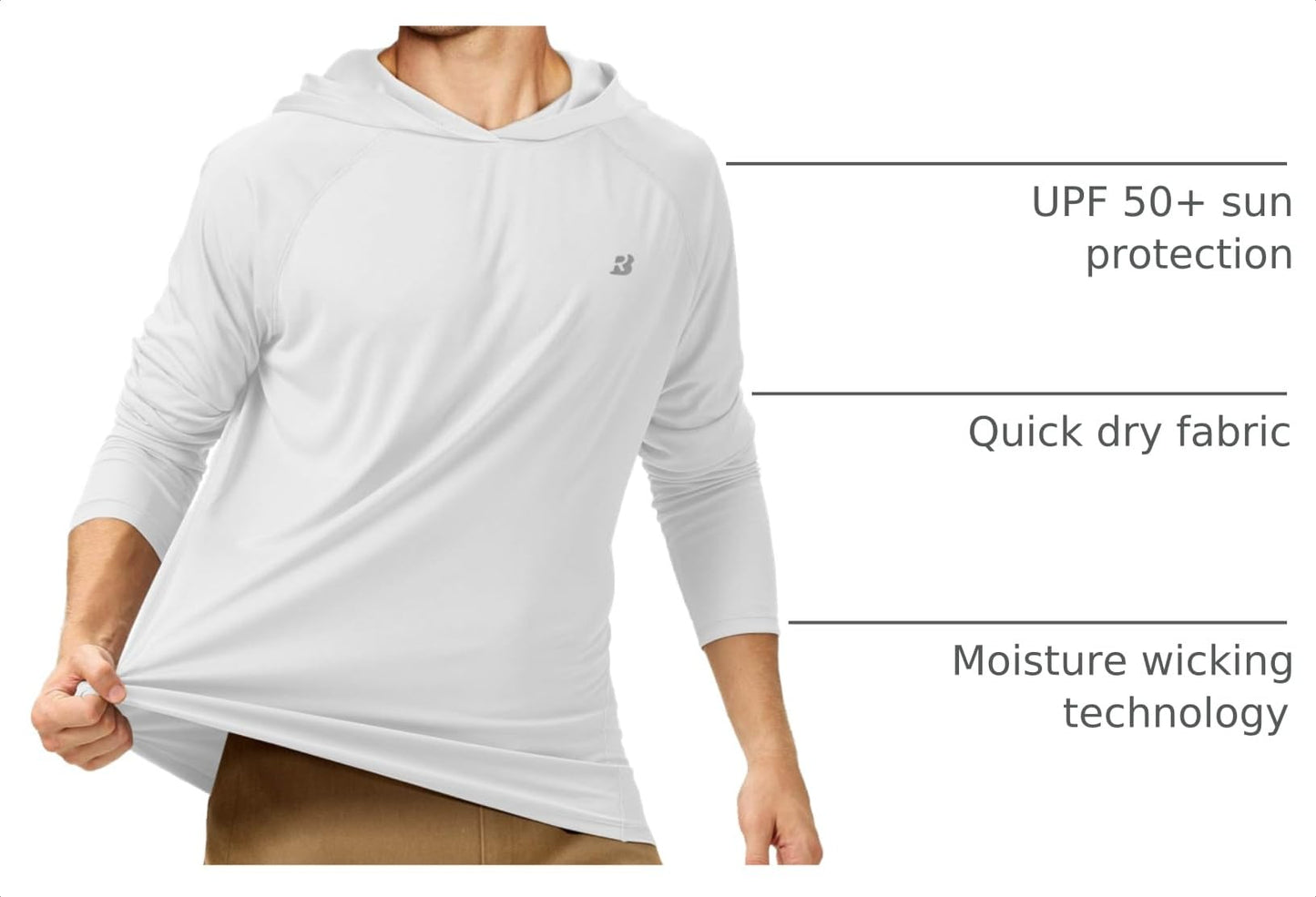 Roadbox 2 Pack UPF 50+ Fishing Shirts for Men Long Sleeve Sun Protection Hoodie Lightweight Outdoor UV Hiking Shirts