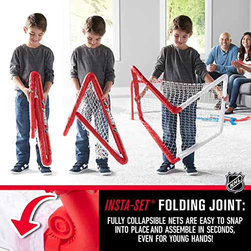 Kids Mini Knee Hockey Goal Set - 2 Nets, Red - Indoor Sports