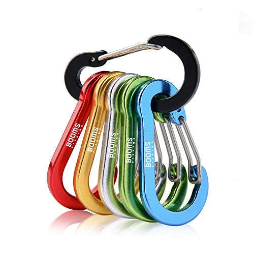 2-Inch Aluminum D-Ring Carabiner Clips, Multi-Use Keychain Hooks - 6 Pack