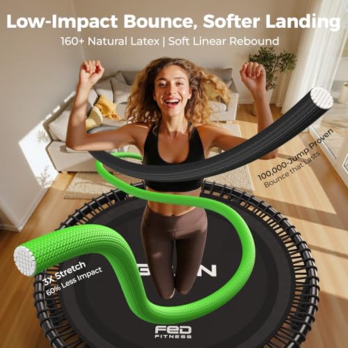 Bungee Rebounder Trampoline with Adjustable Handle - 40in Black