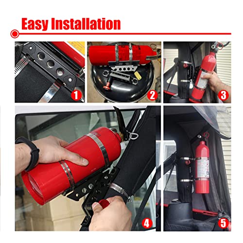Goldfire Universal Vehicle Adjustable Quick Release Roll Bar Fire Extinguisher Mount Holder Brackets , Fire Extinguisher Mount for Car UTV