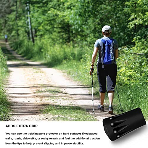 Trekking Pole Tips - Replacement Rubber Tips for Hiking & Walking Sticks