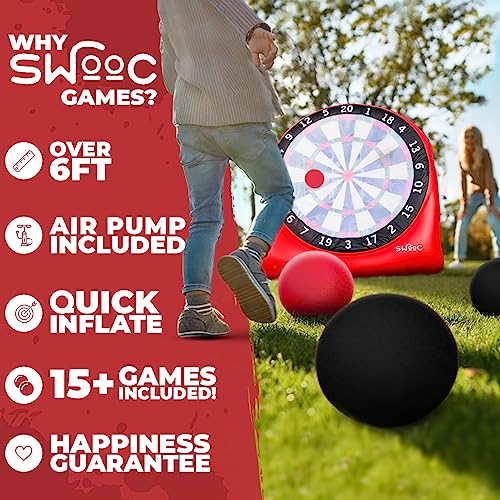 Giant Inflatable Kick Darts Game - 6ft Jumbo Dartboard Set