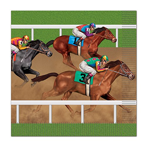 Horse Racing Luncheon Napkins - 16 Pack, 6.5" Square
