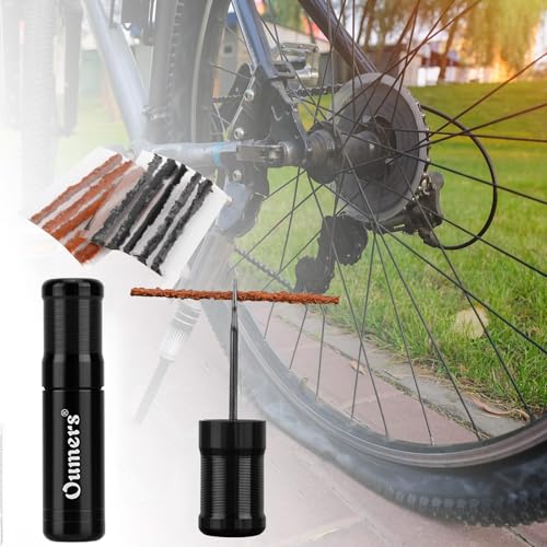 Tubeless Bike Tire Repair Kit with 5 Bacon Strips & Insertion Tool - Orange & Black
