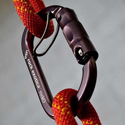 Rock Exotica Rocko WireEye Auto-Lock Carabiner - Heavy Duty Locking Carabiner for Rock Climbing and Professional Climbing Gear - Wire Restraint System – Made in The USA